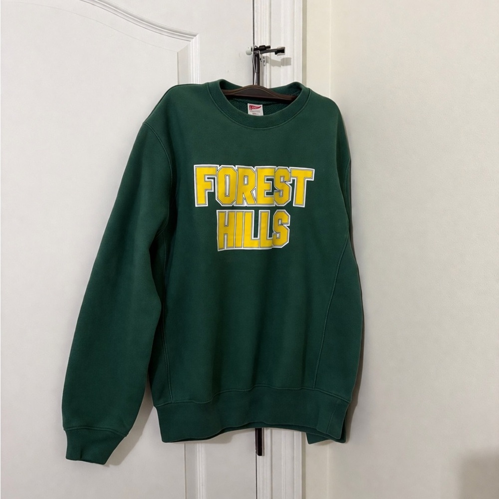 J. Crew Mens Forest Green Crewneck with Yellow Lettering Size S